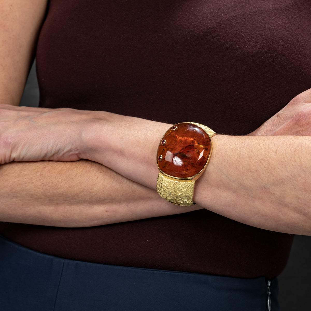 Reticulated Cuff with Amber