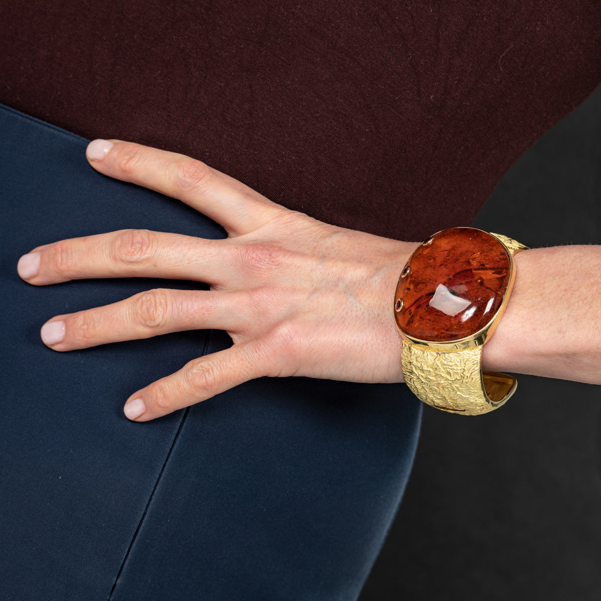 Reticulated Cuff with Amber