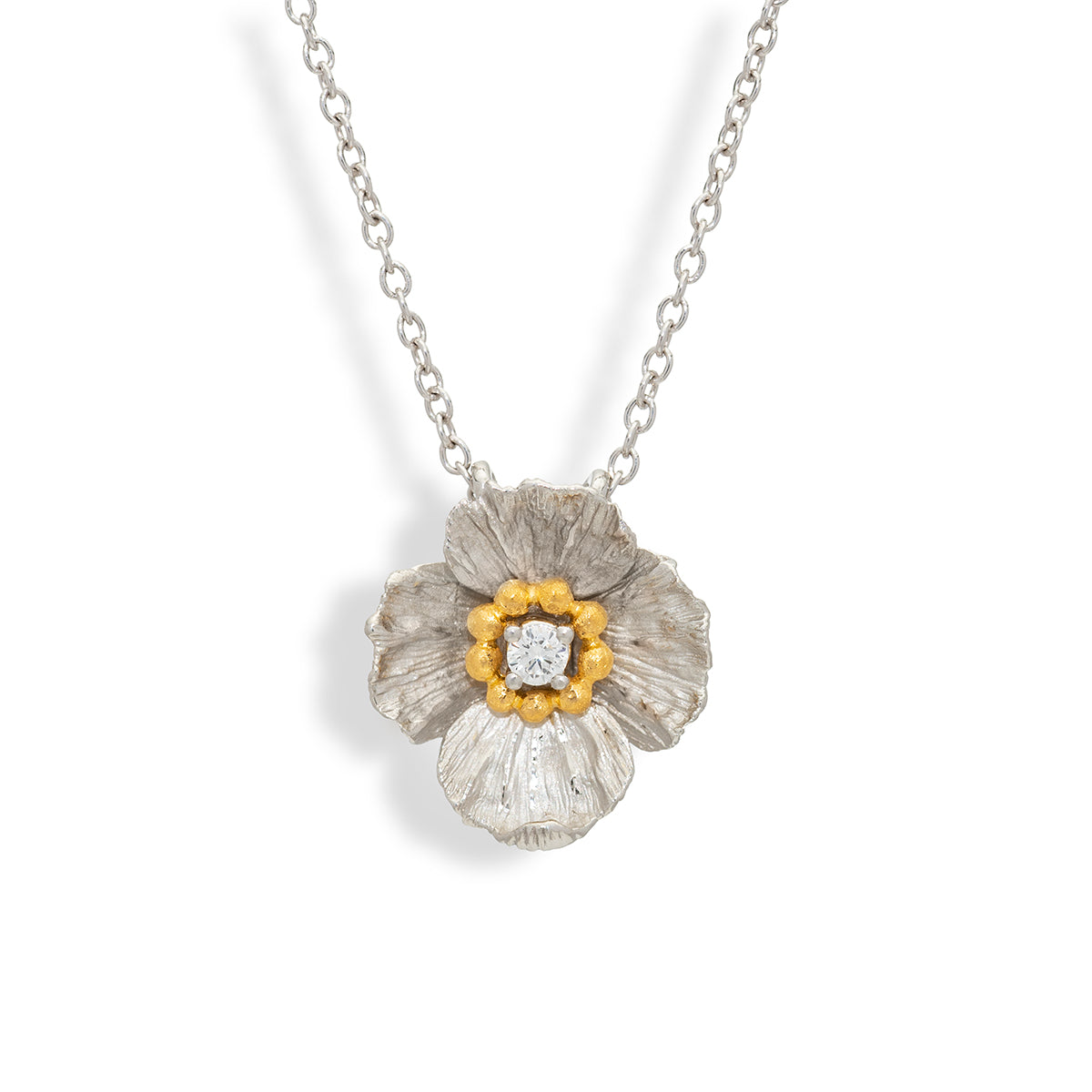 Small Poppy Pendant with Diamond