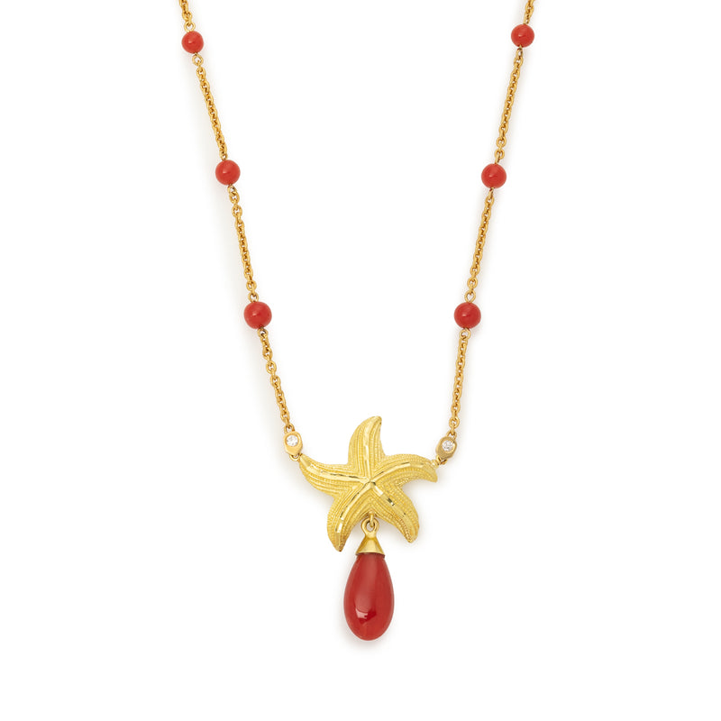 Starfish and Coral Pendant