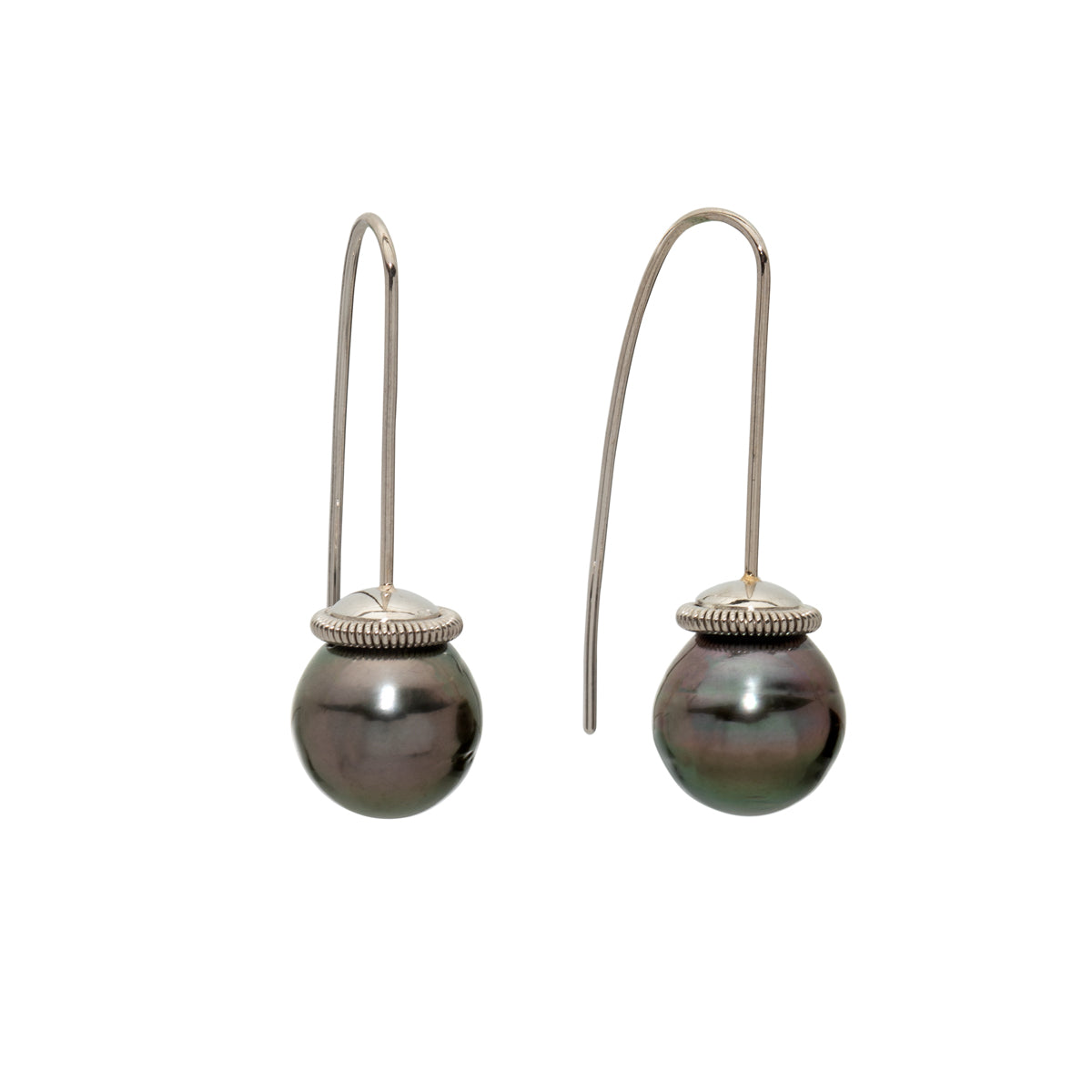 Tahitian Pearl and Coil Earrings