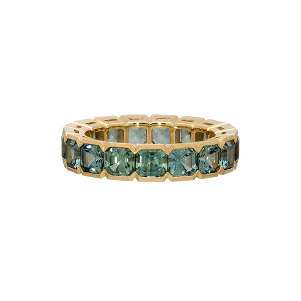 Teal sapphire outlet eternity ring