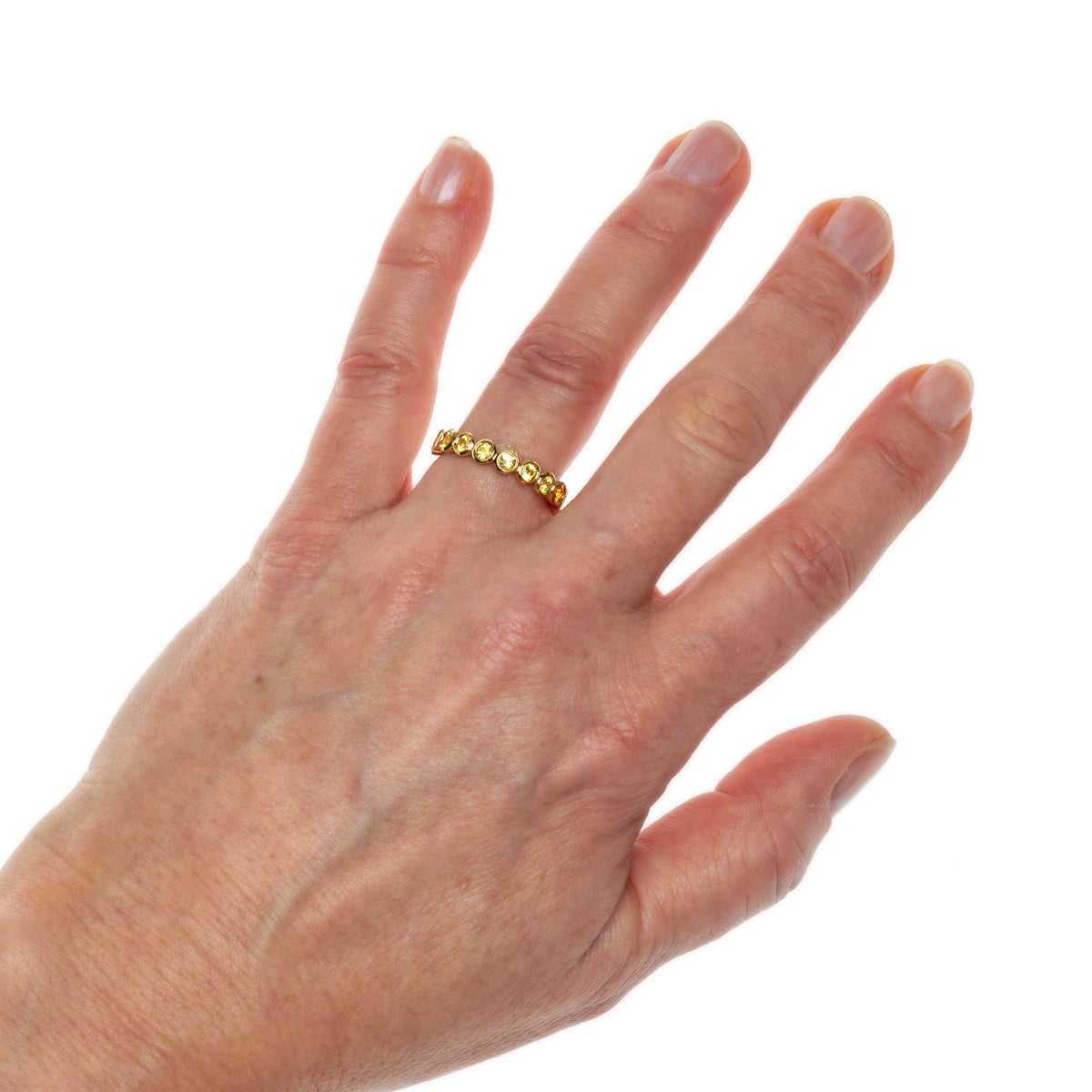 Bague d’Éternité Petite Diamants Jaune Serti Clos