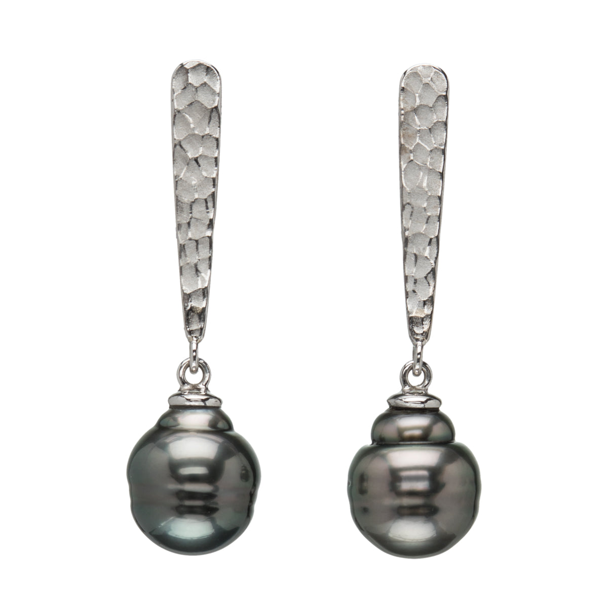 Hammered Pearl Earrings