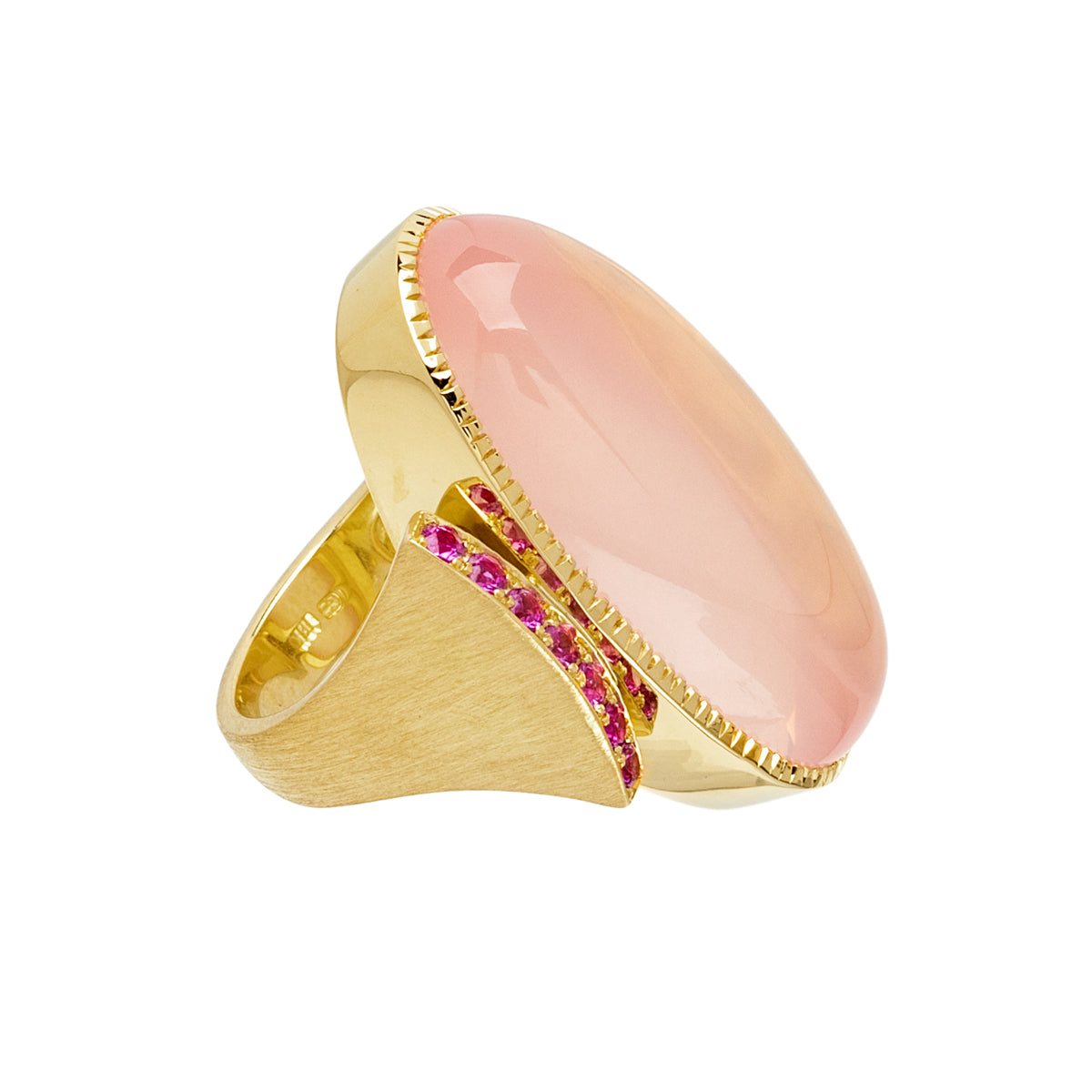 Rose Quartz and Pink Sapphire Ring