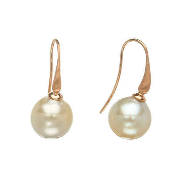 Pearls on Matte Drop Hook Earrings