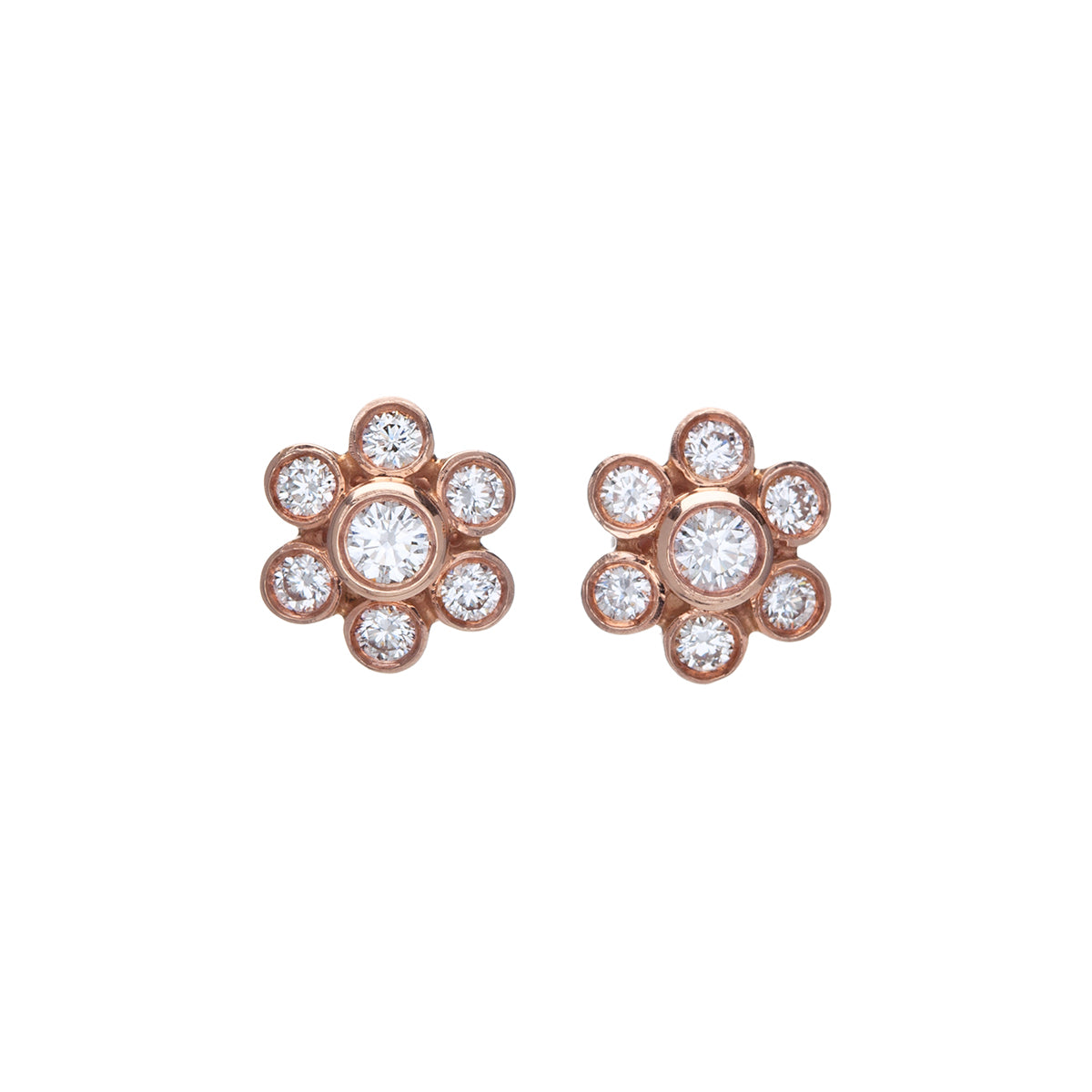 Boucles d’oreilles Fleurs Diamants