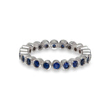 Blue Sapphire Small Bezel Eternity Ring