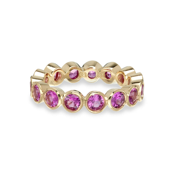 Pink Sapphire Large Bezel Eternity Ring