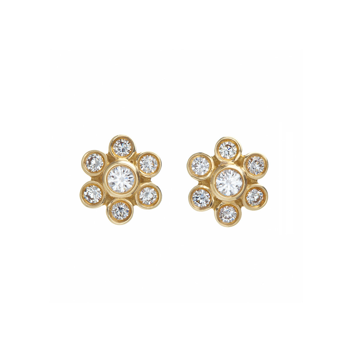 Boucles d’oreilles Fleurs Diamants