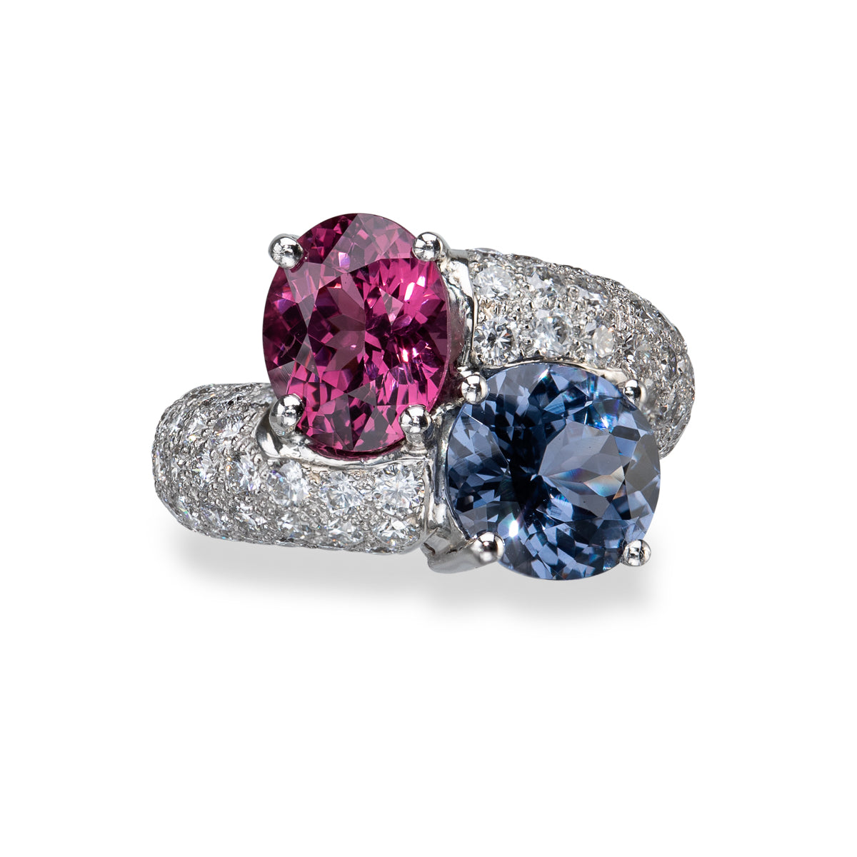 Spinel and Diamond Pave Ring