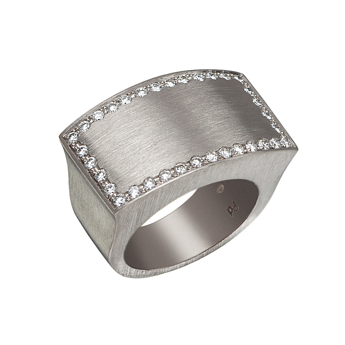 Rectangular Pave Ring