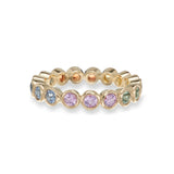 Rainbow Sapphire Medium Bezel Eternity Ring