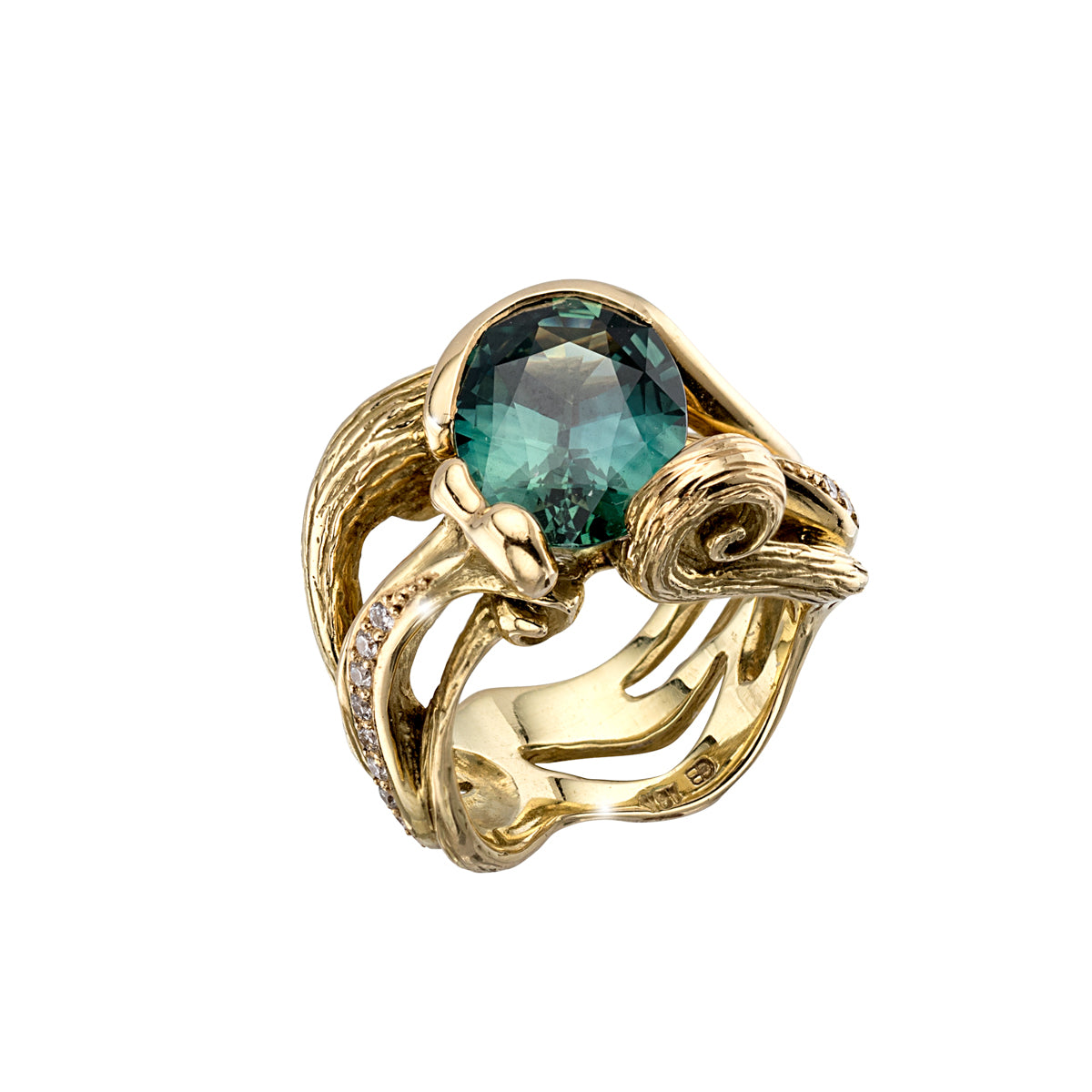 Green Sapphire Vine Ring