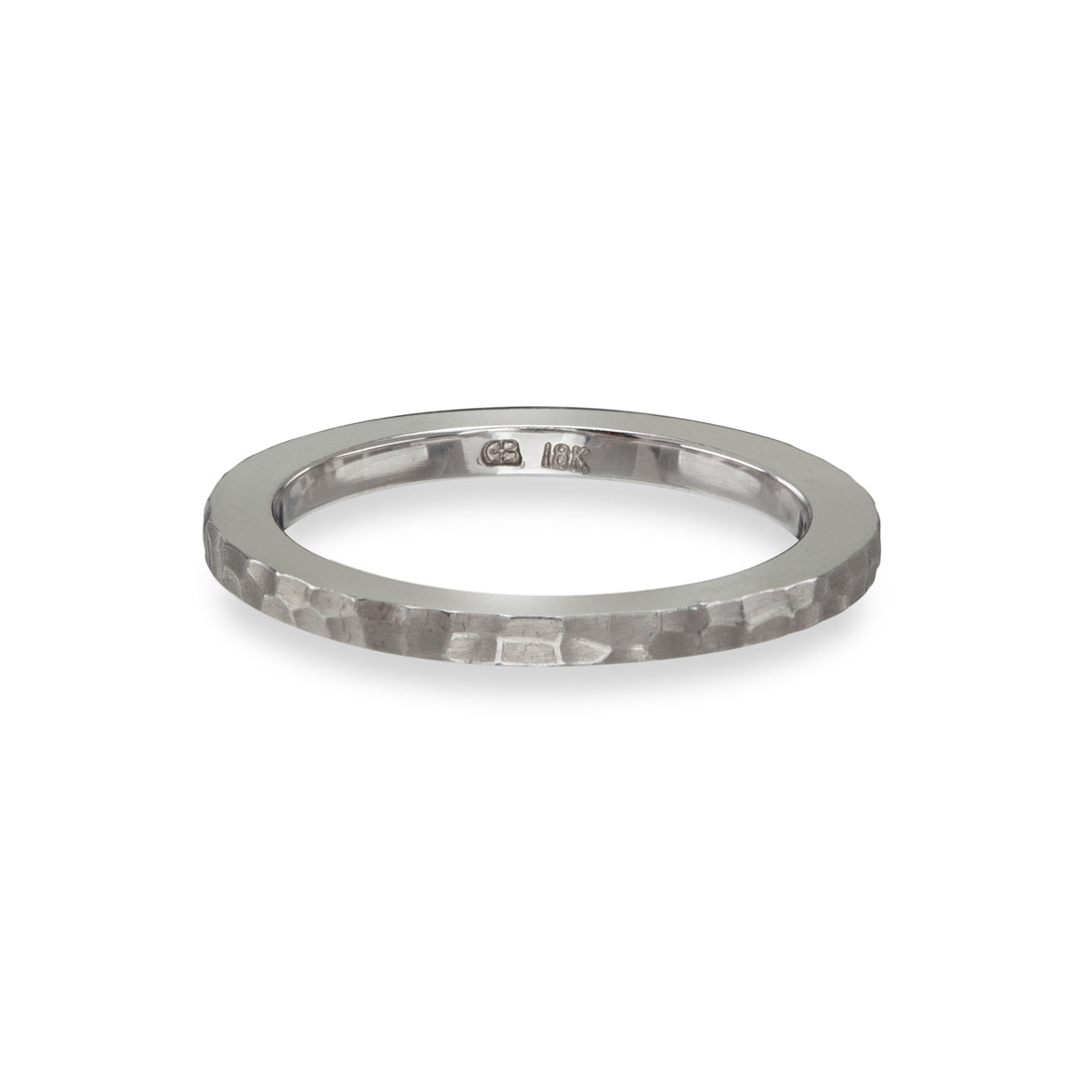 Narrow Hammered Ring