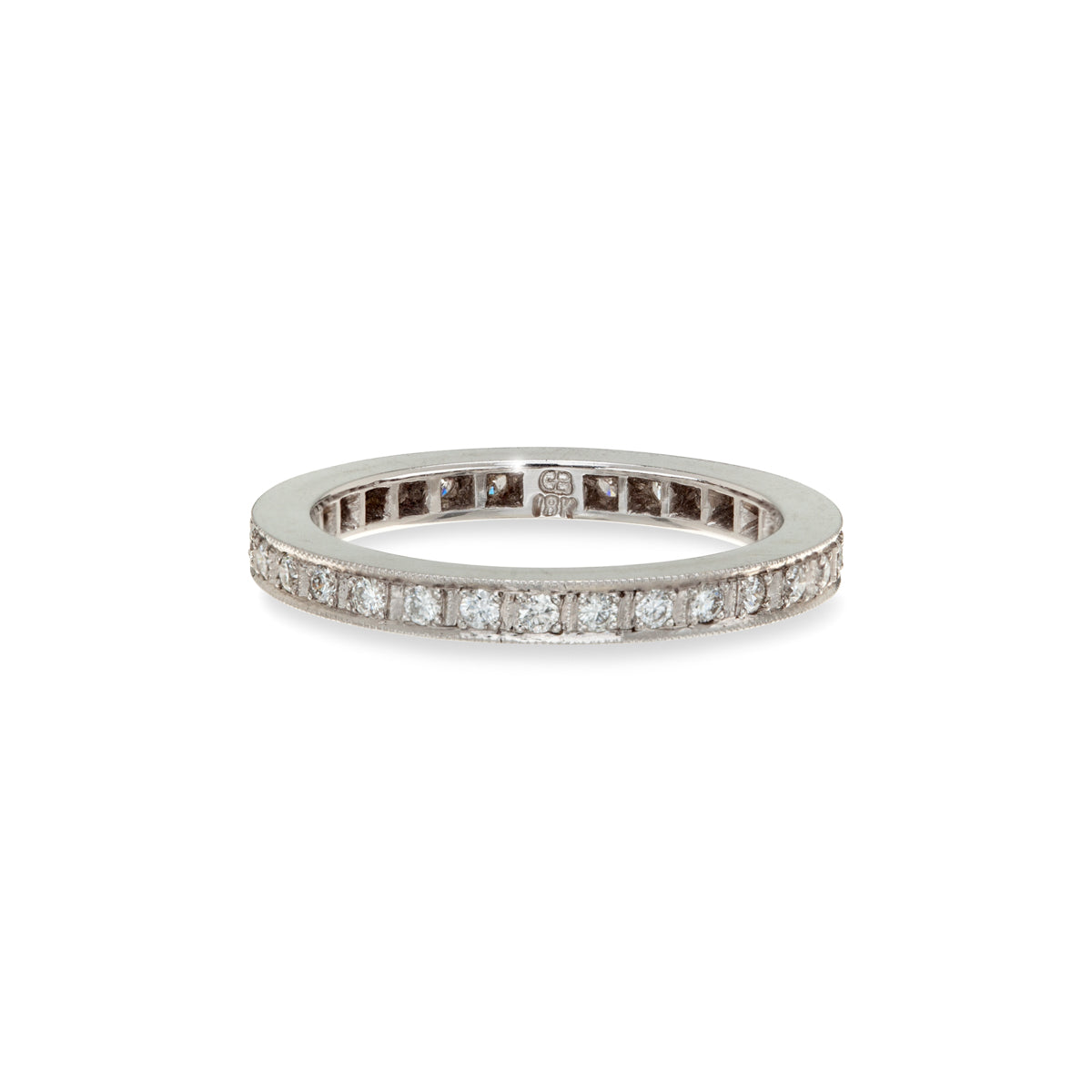 Diamond Narrow Flat Pavé Eternity Ring