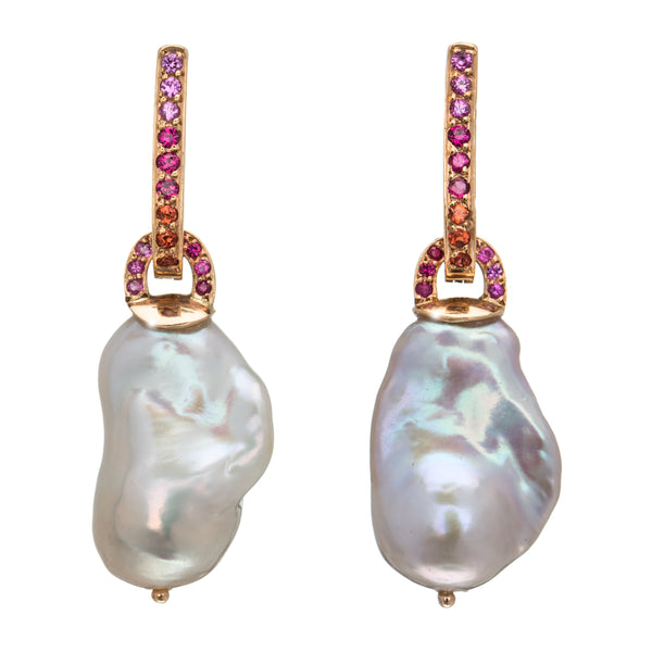 Pearl and Multicoloured Stone Earrings