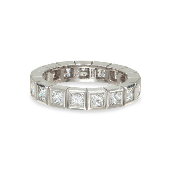 Platinum Diamond Square Bezel Eternity Ring
