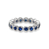 Blue Sapphire Medium Bezel Eternity Ring