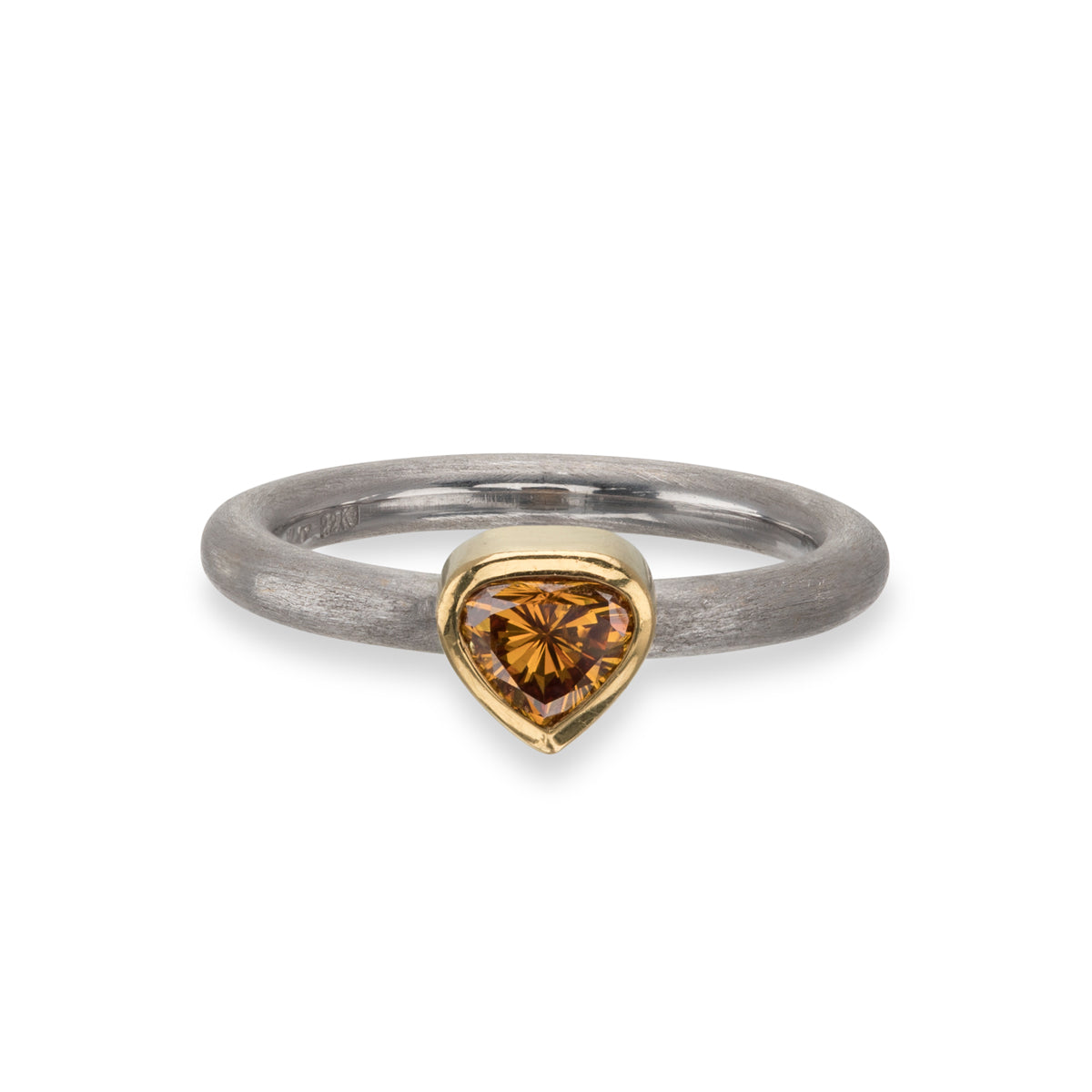 Cognac Diamond Platinum Ring