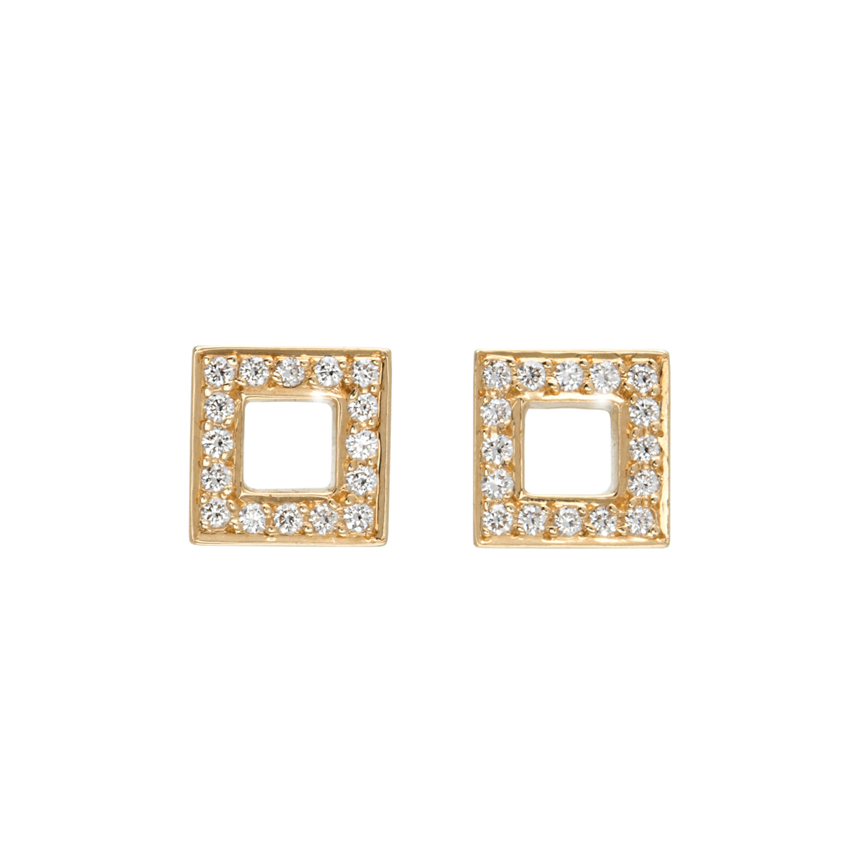 Boucles d’oreilles Diamants Carrés Ouverts