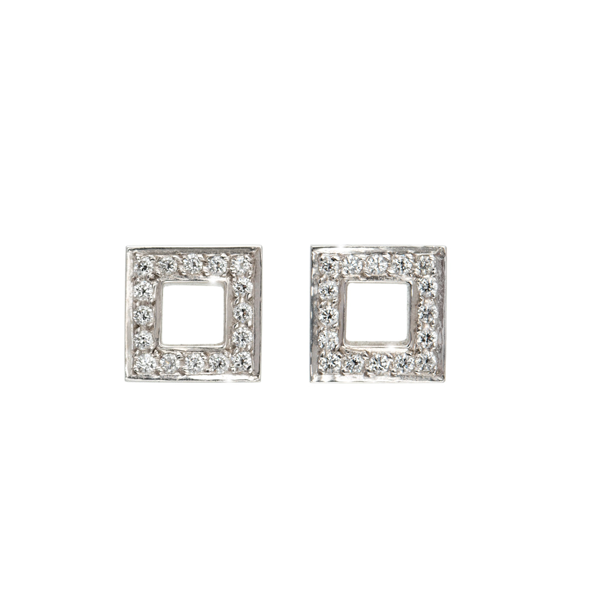 Boucles d’oreilles Diamants Carrés Ouverts