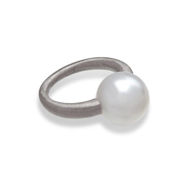 Small Orbit Pearl Ring