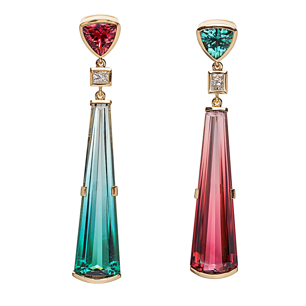 Tourmaline and Diamond Earrings